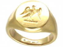 18ct Gold Signet Ring with Eagle Intaglio