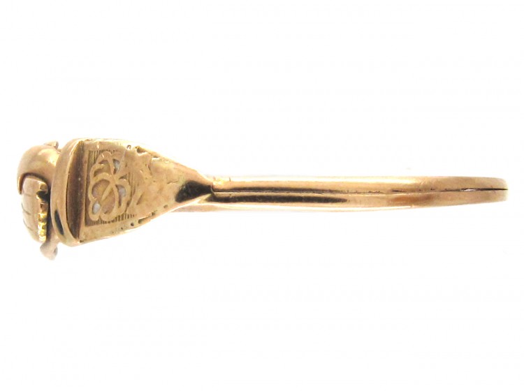 Gold Georgian Opening Hands Fede Gimmel Ring