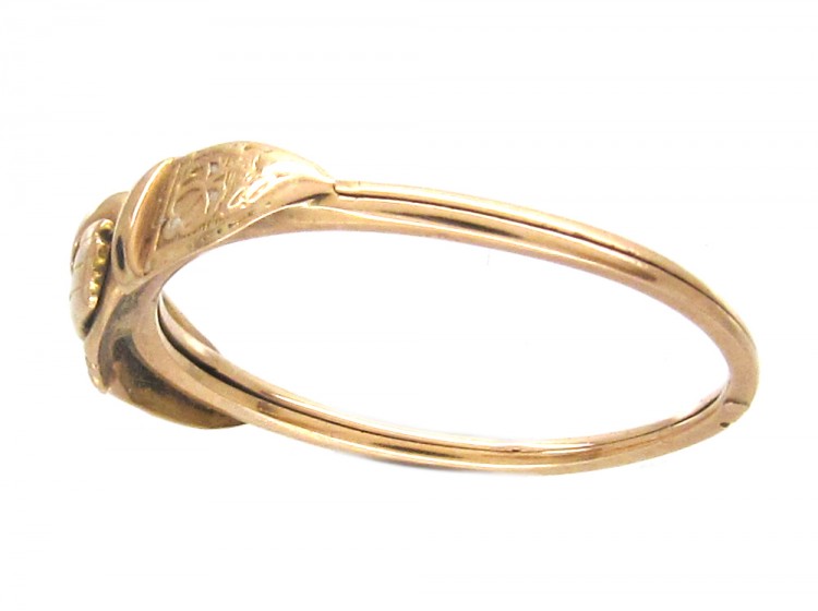 Gold Georgian Opening Hands Fede Gimmel Ring