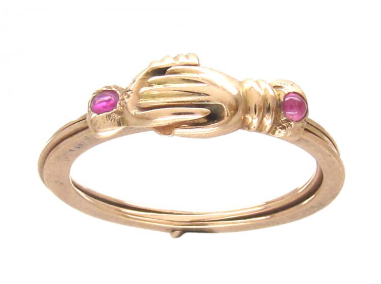 Georgian 15ct Gold Opening Fede Ring
