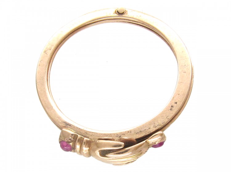 Georgian 15ct Gold Opening Fede Ring