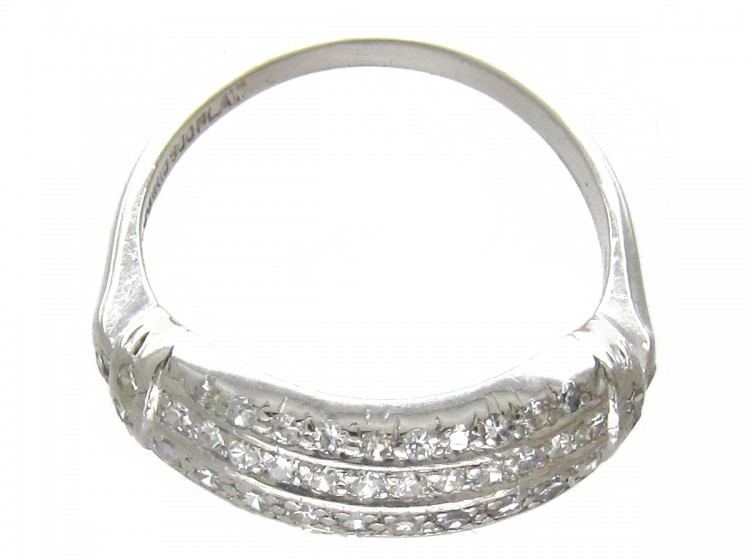 Edwardian Platinum & Diamond Set Five Line Ring