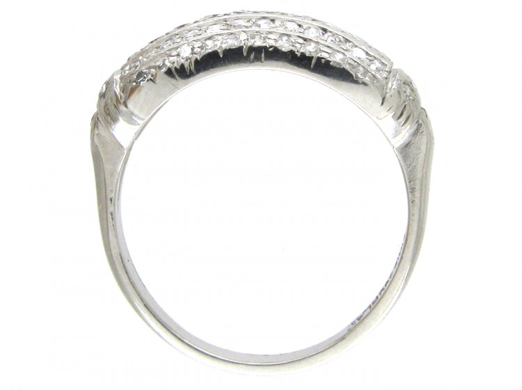 Edwardian Platinum & Diamond Set Five Line Ring