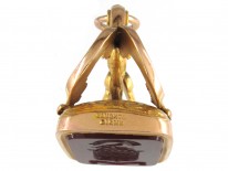 15ct Gold Coiled Snake & Pheasant Seal with Carnelian Intaglio of a Crest