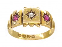 Victorian 18ct Gold Ruby & Diamond Ring