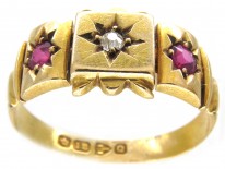 Victorian 18ct Gold Ruby & Diamond Ring
