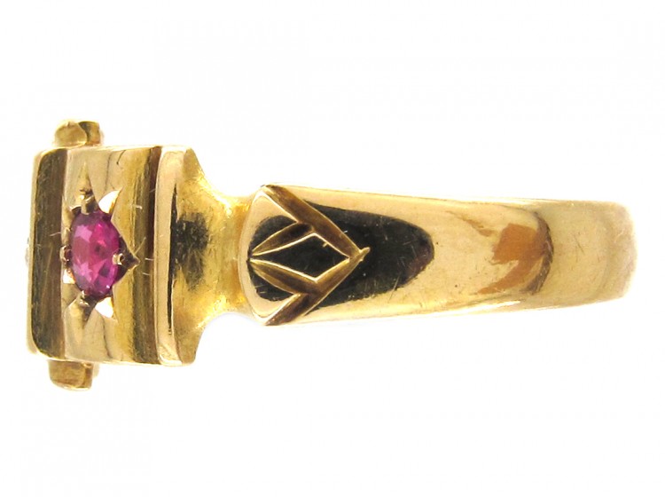 Victorian 18ct Gold Ruby & Diamond Ring