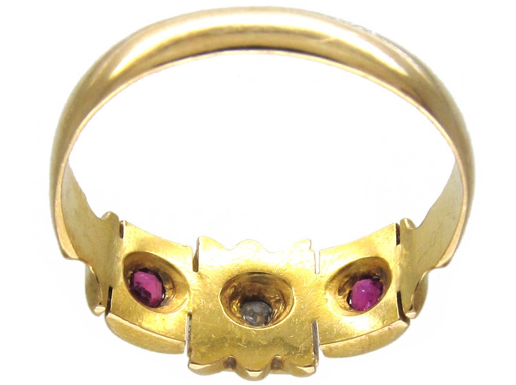 Victorian 18ct Gold Ruby & Diamond Ring