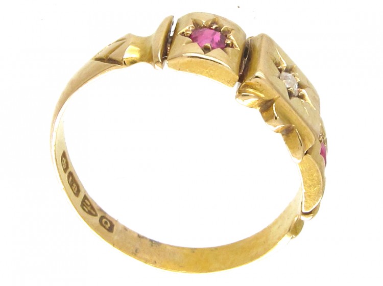 Victorian 18ct Gold Ruby & Diamond Ring