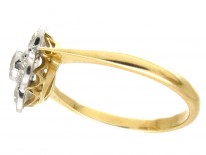 Edwardian 18ct Gold & Platinum Diamond Daisy Cluster Ring