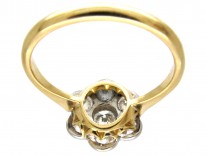 Edwardian 18ct Gold & Platinum Diamond Daisy Cluster Ring