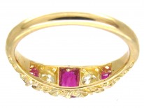 Edwardian Ruby & Diamond Five Stone Ring
