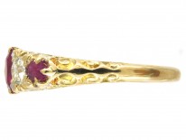 Edwardian Ruby & Diamond Five Stone Ring