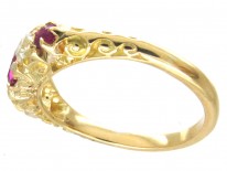 Edwardian Ruby & Diamond Five Stone Ring