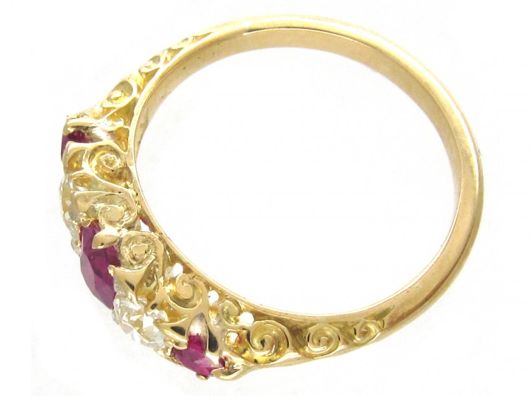 Edwardian Ruby & Diamond Five Stone Ring