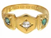 Victorian 22ct Gold Emerald & Diamond Ring