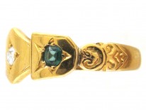 Victorian 22ct Gold Emerald & Diamond Ring