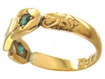 Victorian 22ct Gold Emerald & Diamond Ring