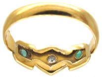 Victorian 22ct Gold Emerald & Diamond Ring