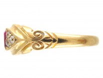 Victorian 18ct Gold Ruby & Diamond Ring