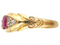 Victorian 18ct Gold Ruby & Diamond Ring