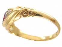 Victorian 18ct Gold Ruby & Diamond Ring