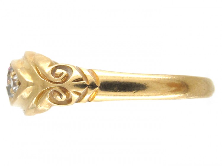 Victorian 18ct Gold Ruby & Diamond Ring