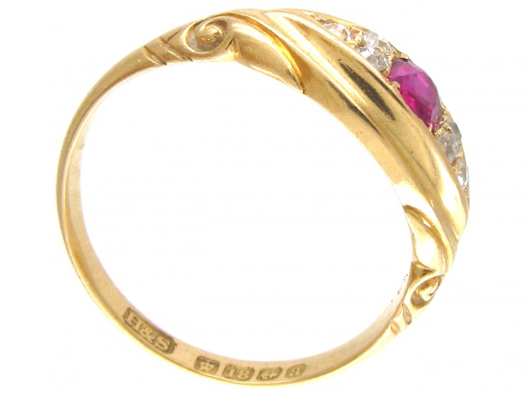 Victorian 18ct Gold Ruby & Diamond Ring