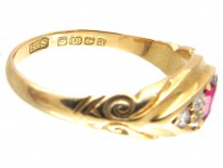 Victorian 18ct Gold Ruby & Diamond Ring