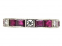 Art Deco Platinum Diamond & Ruby Eternity Ring