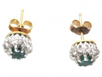 Diamond & Emerald Cluster Earrings