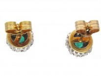 Diamond & Emerald Cluster Earrings