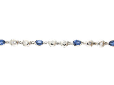 18ct White Gold, Sapphire & Diamond Bracelet