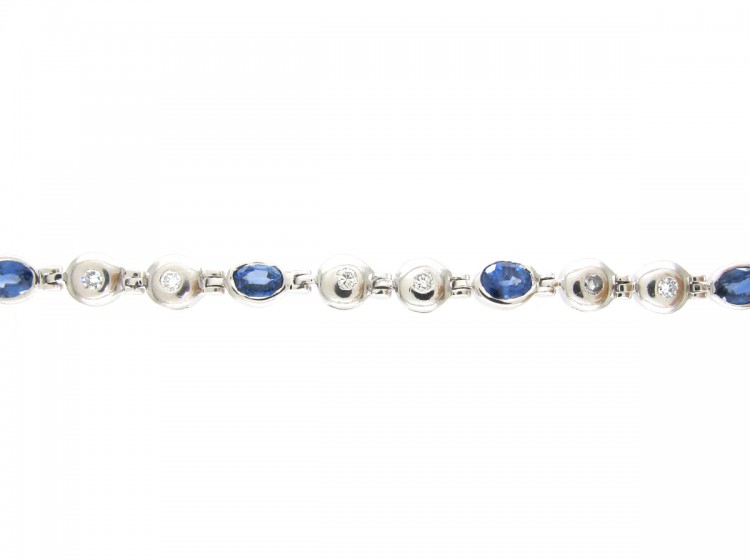 18ct White Gold, Sapphire & Diamond Bracelet