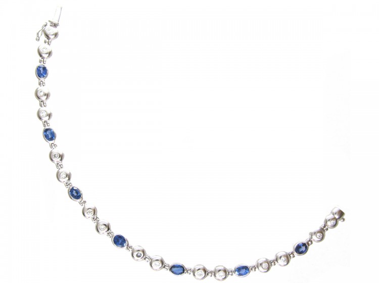 18ct White Gold, Sapphire & Diamond Bracelet