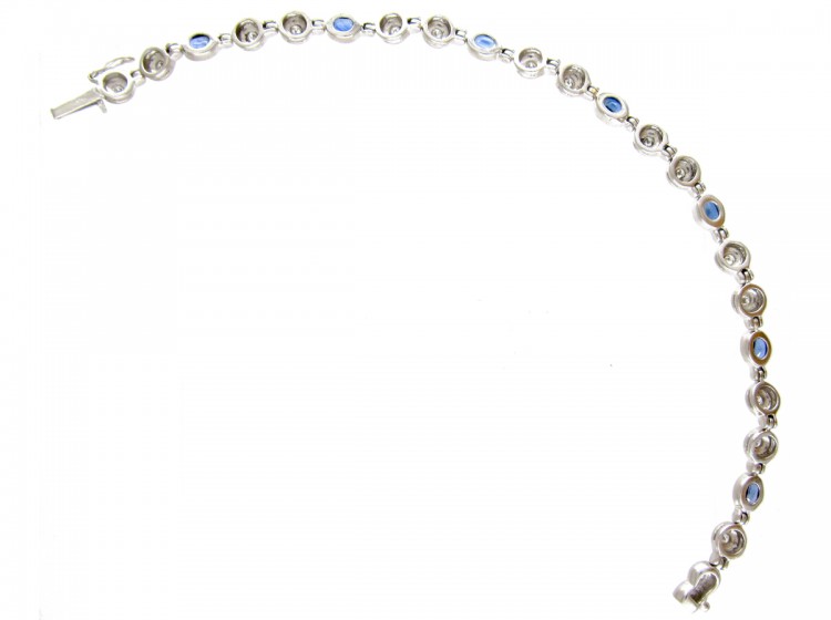 18ct White Gold, Sapphire & Diamond Bracelet