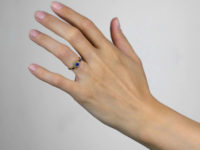 Edwardian 18ct Gold Sapphire & Natural Pearl Cluster Ring