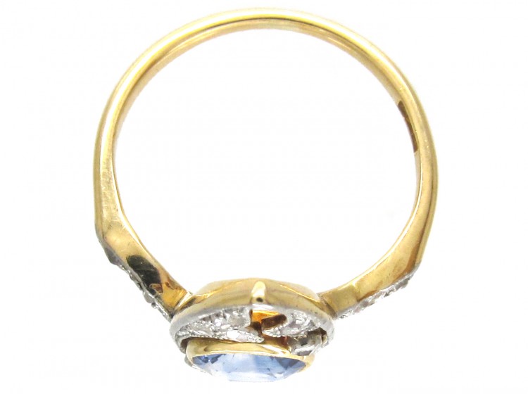 Edwardian Marquise Shaped Sapphire & Diamond Ring