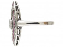 Art Deco Platinum, Ruby & Diamond Wrapover Ring