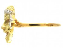 18ct Gold & Diamond Set Theatrical Mask Ring