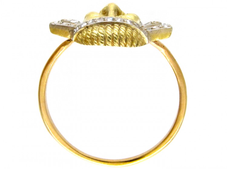 18ct Gold & Diamond Set Theatrical Mask Ring