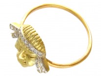 18ct Gold & Diamond Set Theatrical Mask Ring