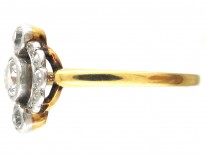 Art Deco Three Stone Diamond Cluster Ring