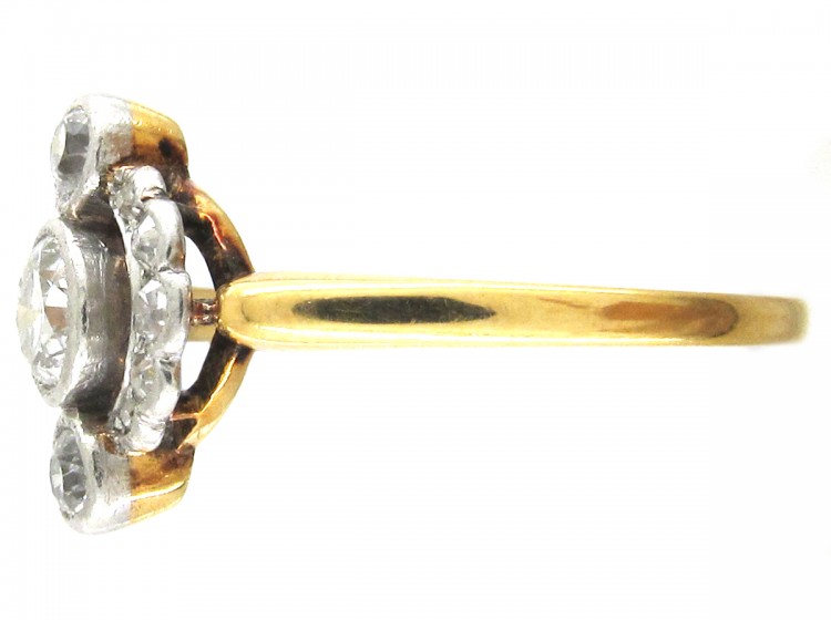 Art Deco Three Stone Diamond Cluster Ring