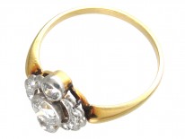Art Deco Three Stone Diamond Cluster Ring