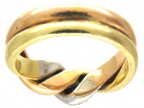 18ct Diamond Twist Three Colour Gold Ring