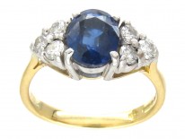 Oval Sapphire & Diamond Ring