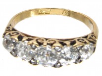 Victorian 18ct Gold & Five Stone Diamond Ring
