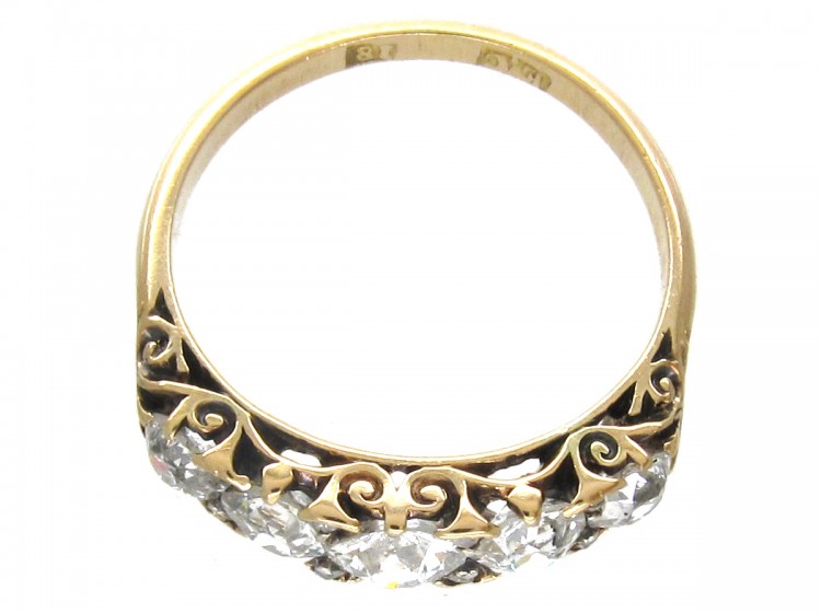 Victorian 18ct Gold & Five Stone Diamond Ring