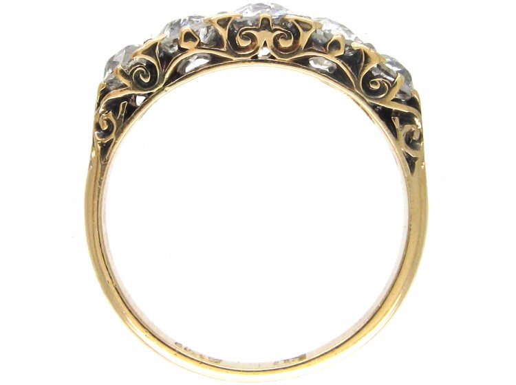 Victorian 18ct Gold & Five Stone Diamond Ring